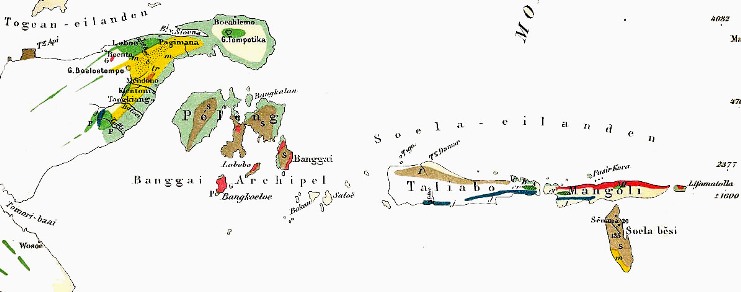 Early geologic map of Banggai- Sula islands (Verbeek 1908)