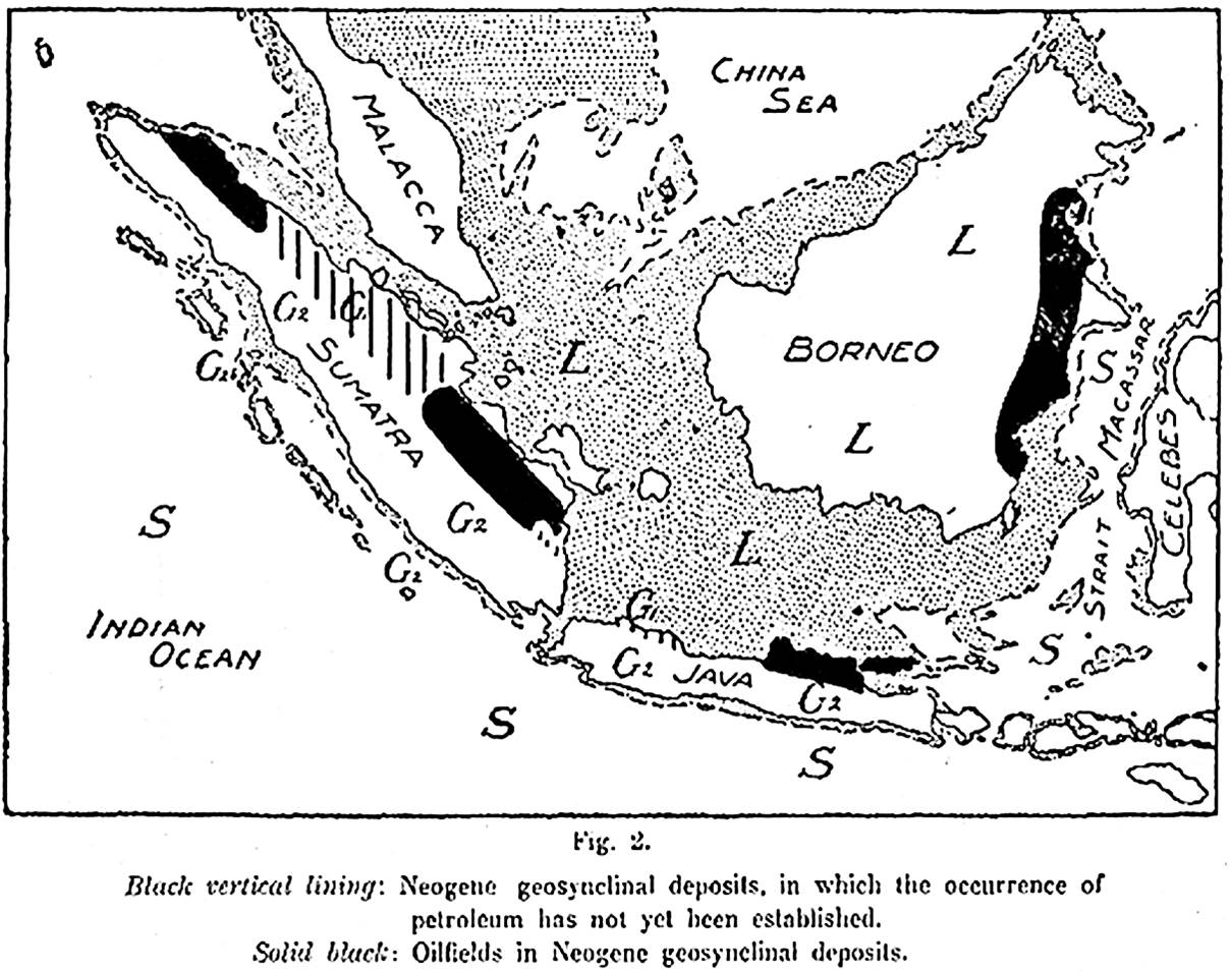 Early map of W Indonesia oil basins and potential additional prospective areas